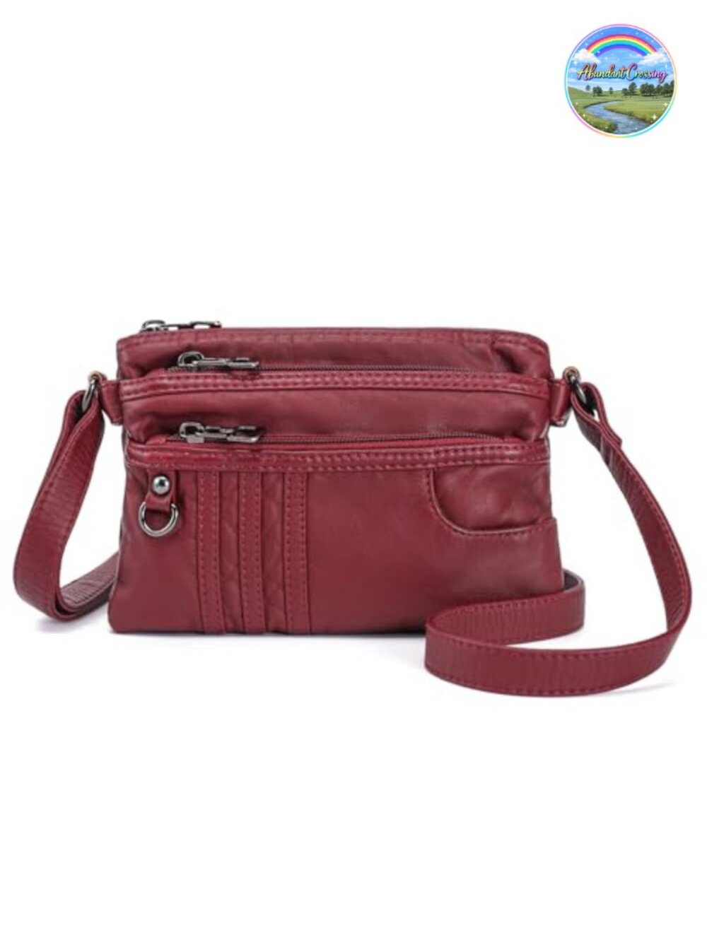 Small Multi Pocket Crossbody Purse Synthetic Leather Everyday Shoulder Bag